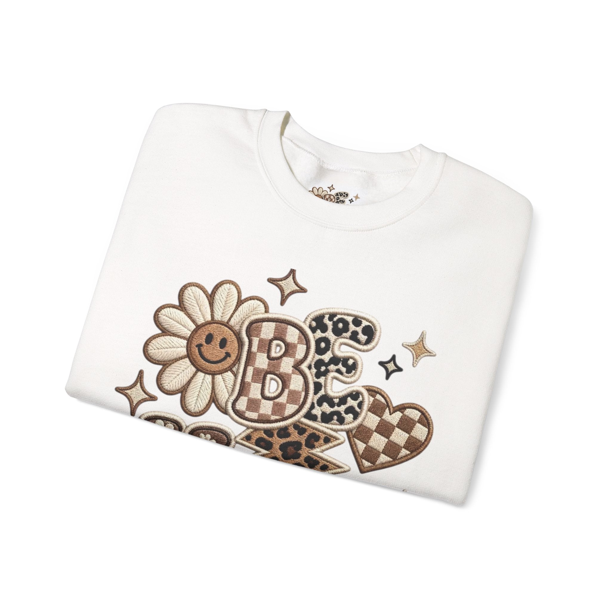 Be Kind Floral Crewneck Sweatshirt — Retro Daisy Positive Message