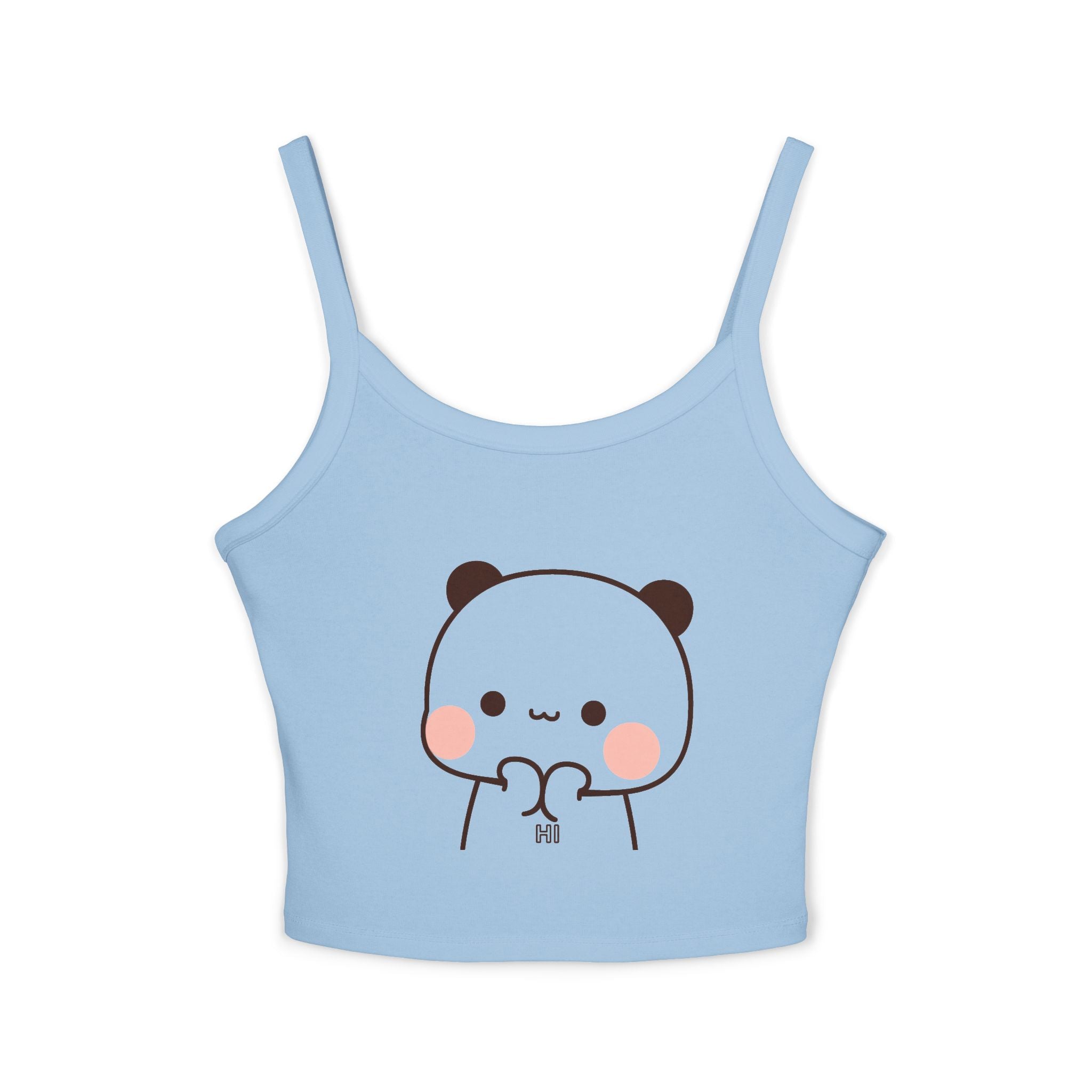 Cute Panda Heart Crop Tank Top — Kawaii Spaghetti Strap Top
