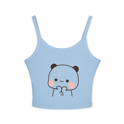 Cute Panda Heart Crop Tank Top — Kawaii Spaghetti Strap Top