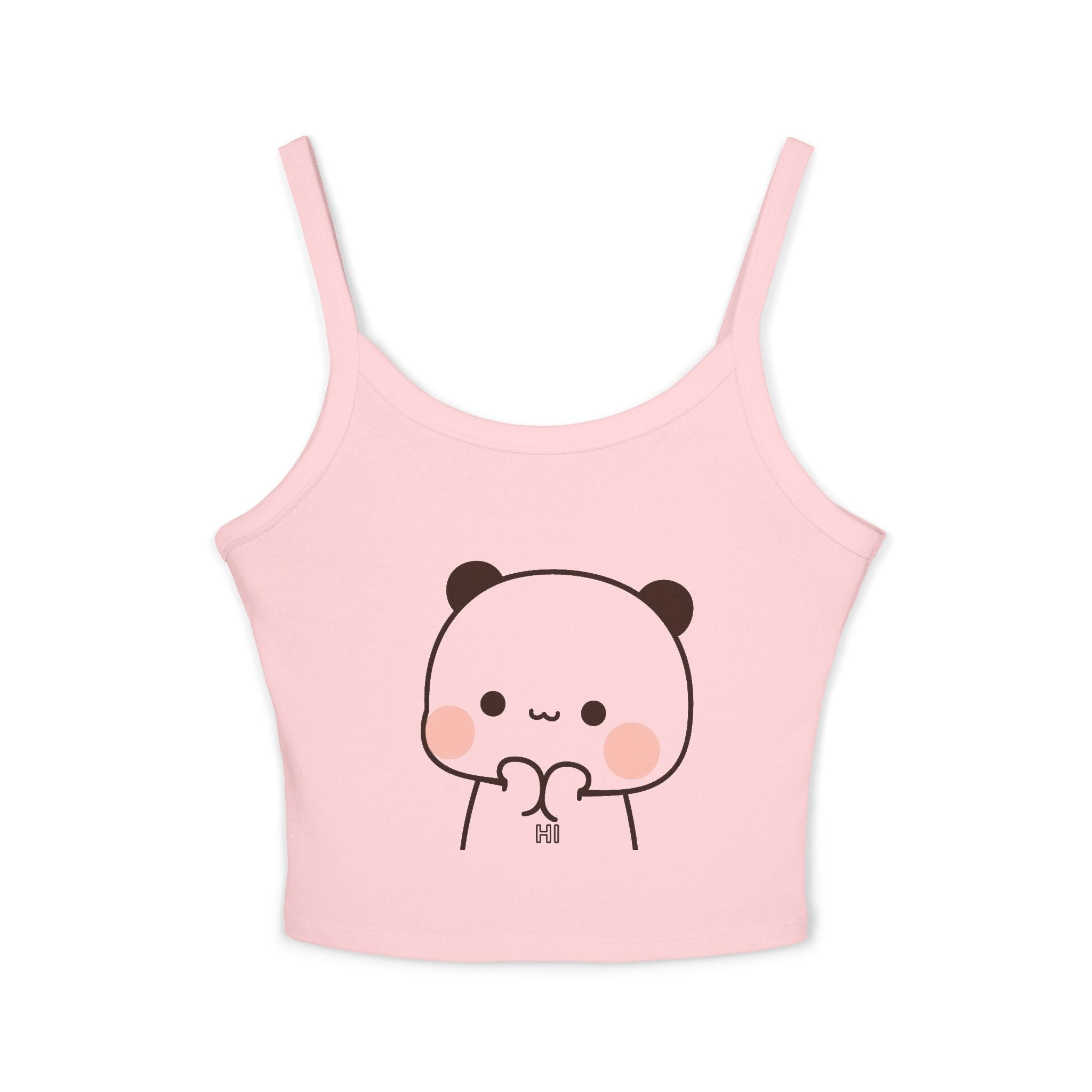 Cute Panda Heart Crop Tank Top — Kawaii Spaghetti Strap Top