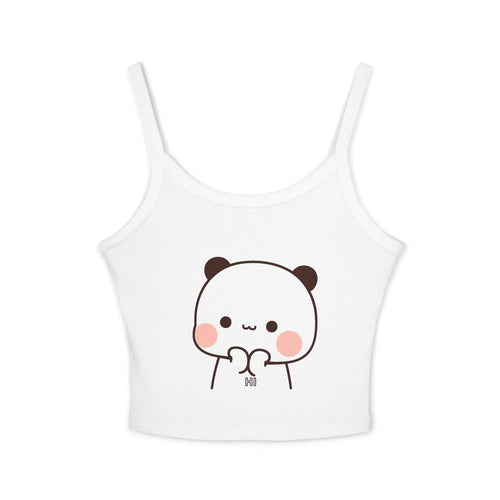Cute Panda Heart kawaii crop tank top