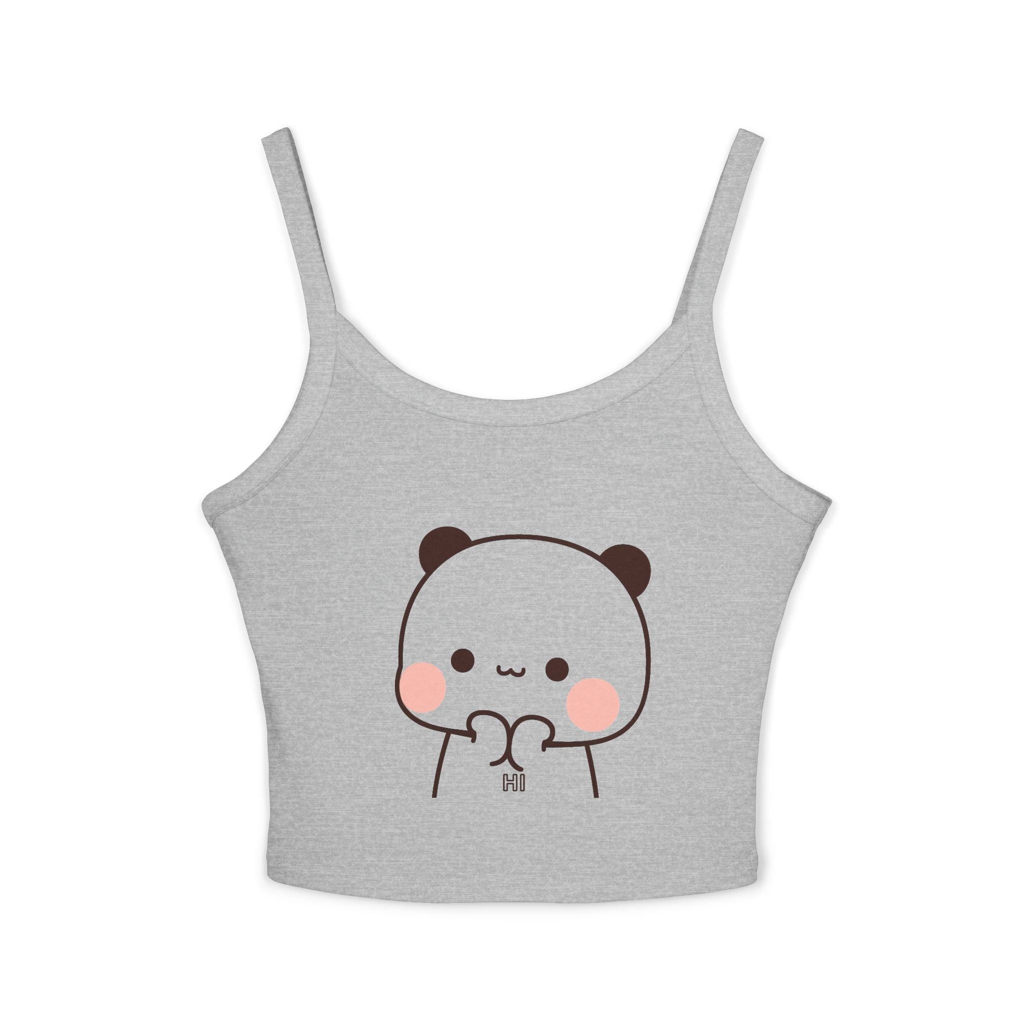 Cute Panda Heart Crop Tank Top — Kawaii Spaghetti Strap Top