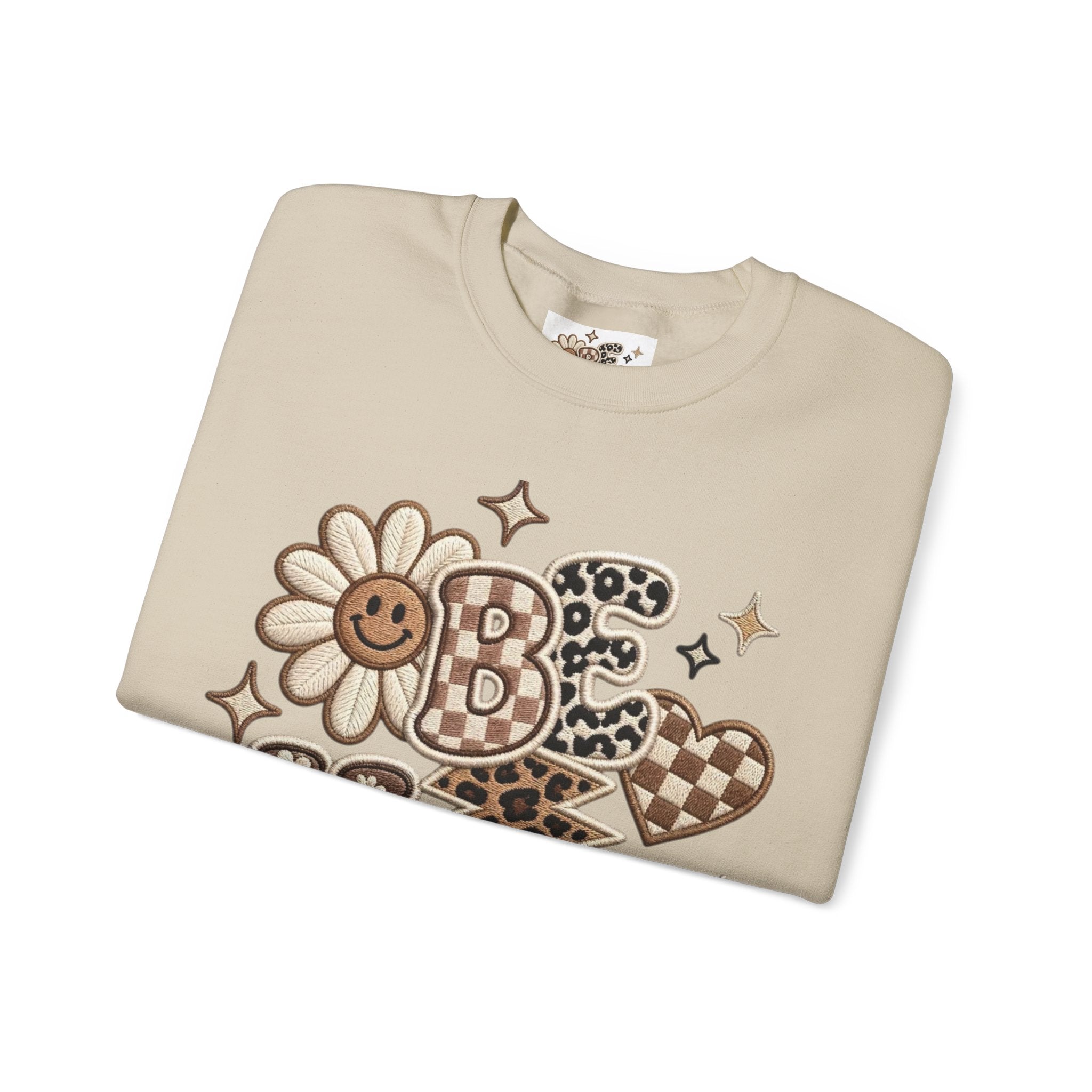 Be Kind Floral Crewneck Sweatshirt — Retro Daisy Positive Message